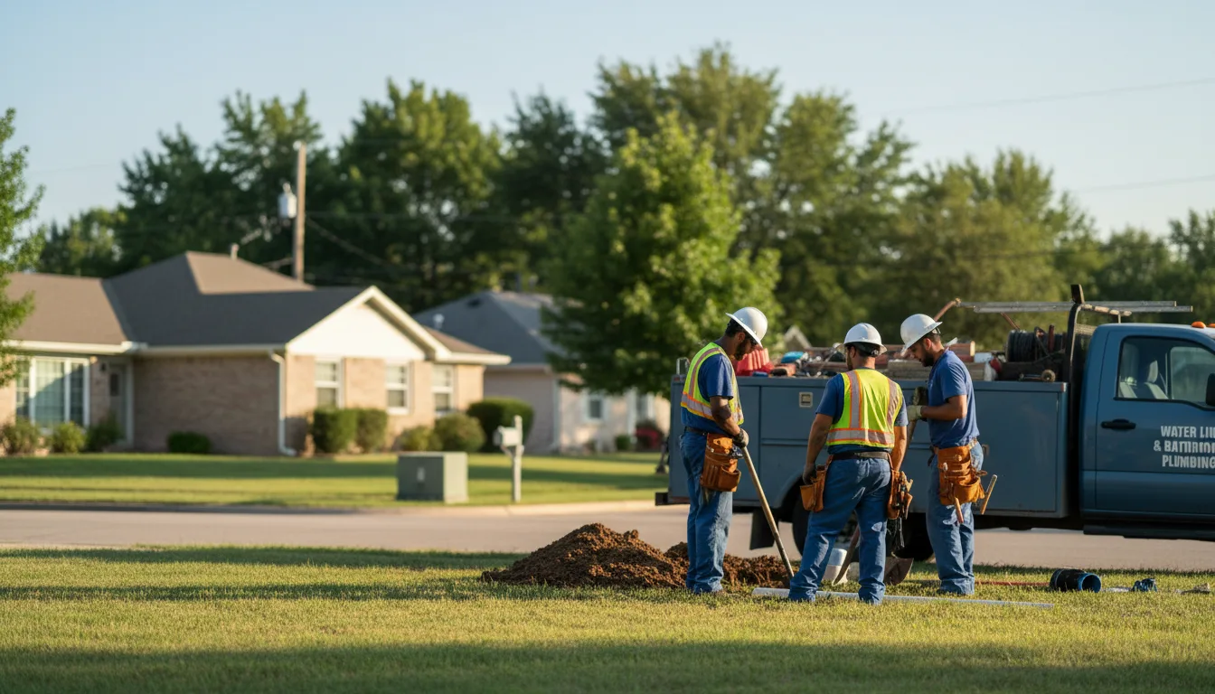 Residential water line and bathroom plumbing service in Galena, OH